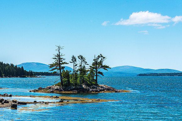 Looking across Frenchman Bay toward Acadia National Park