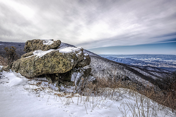 Cold Winter Overcast Morning in the Shenandoah National Park