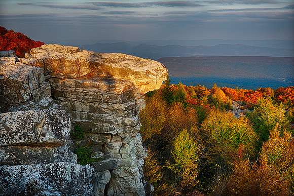Rock Outcropping lit by the Setting Sun on Dolly Sods
