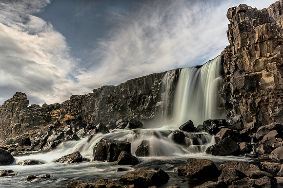 Oxararfoss Waterfall at Thingvellir