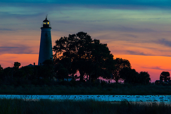 Lighthouse Sunset at St Marks NWR