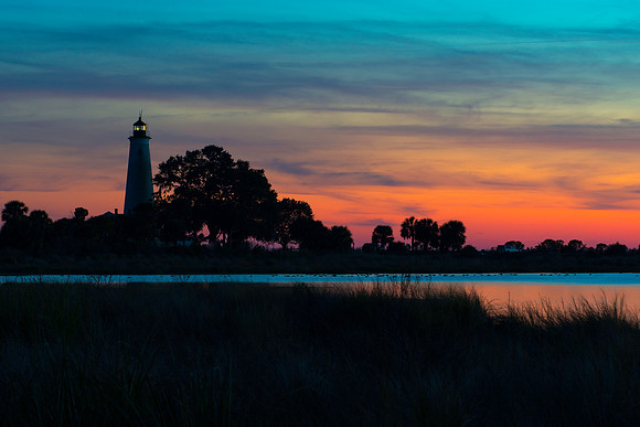 Lighthouse Sunset at St Marks NWR