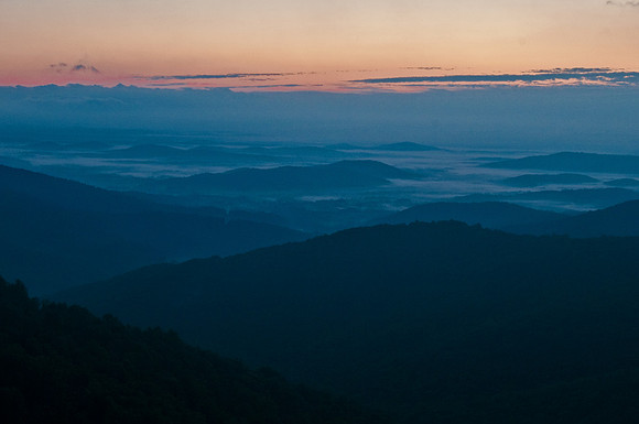 Sunrise on the Shenandoah Mountains