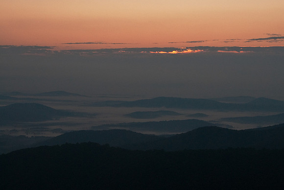 Sunrise on the Shenandoah Mountains