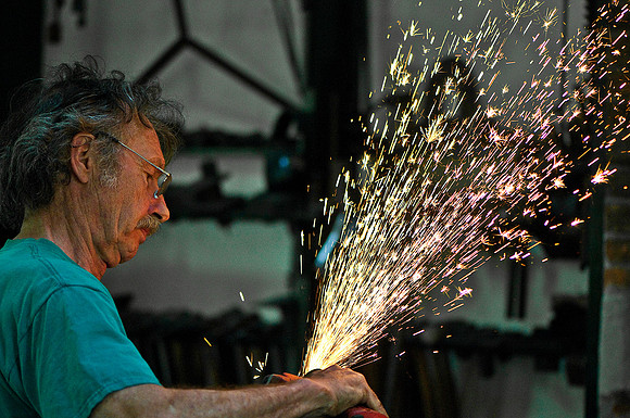 Nol Grinding a Piece of Steel