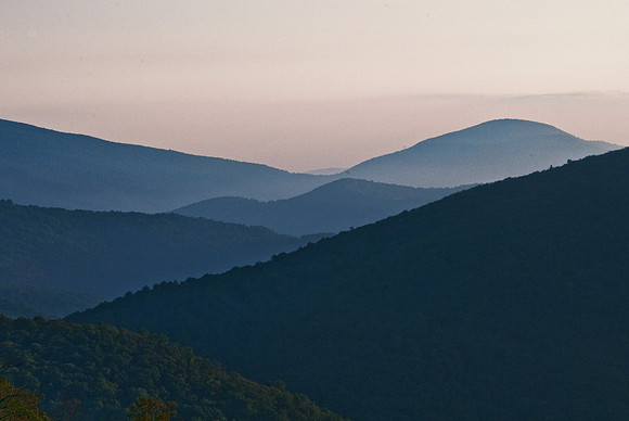 Sunrise on the Shenandoah Mountains