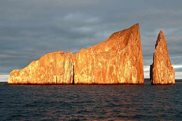 Kicker Rock Lit Up by the Setting Sun