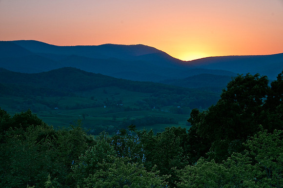 Sunsetting Behind the Shenandoah Mountains