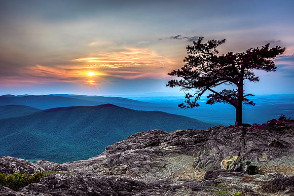Sunset at Ravens Roost on Blue Ridge Parkway